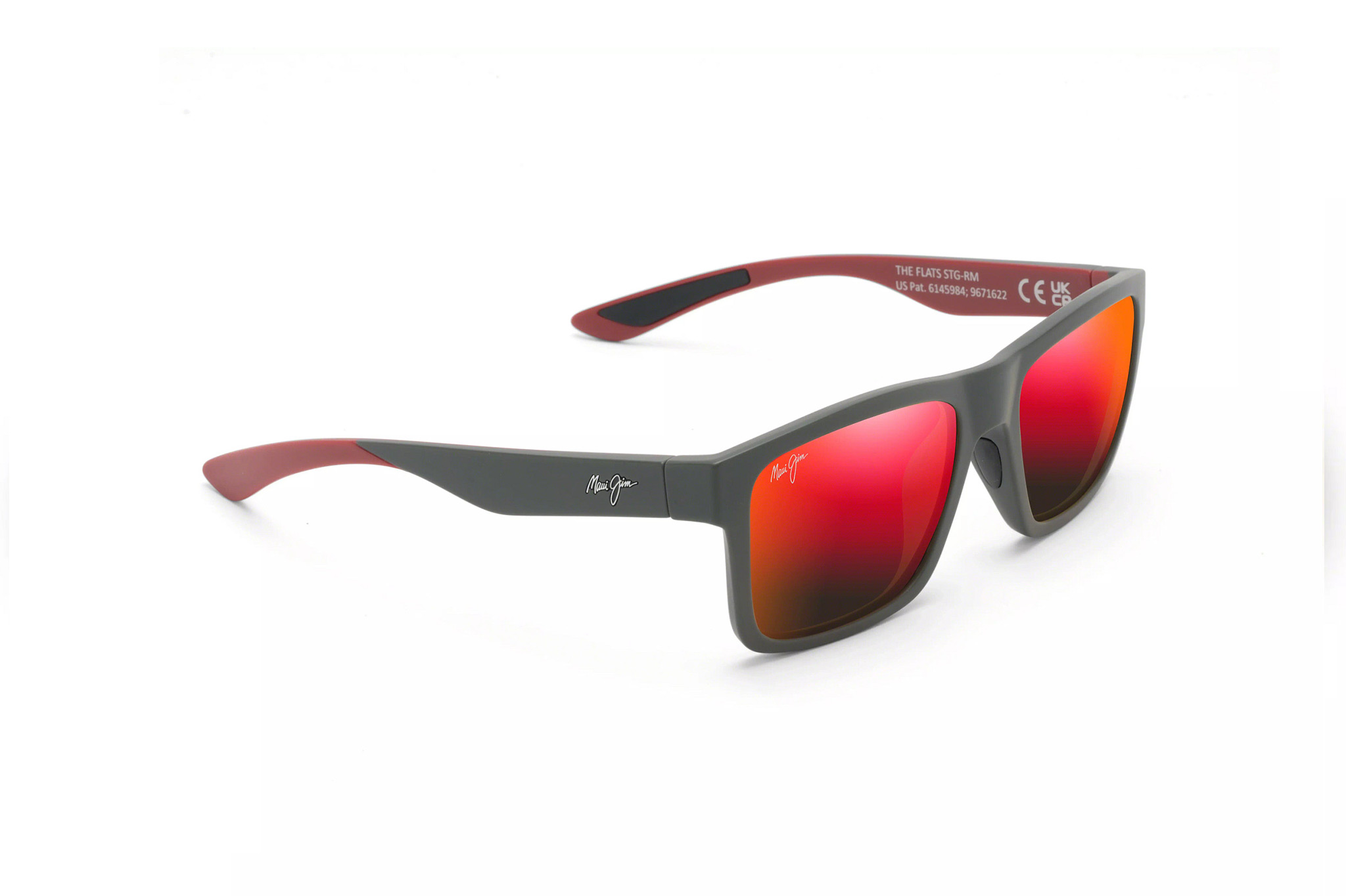 Maui Jim THE FLATS colore hawaii lava dark grey with brick red - immagine 2